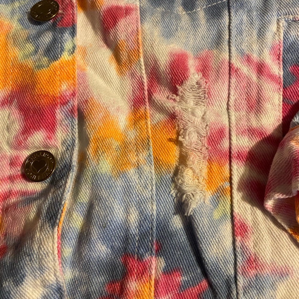 Tie dye distressed denim jacket - Picture 6 of 8
